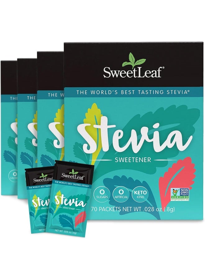 SweetLeaf Stevia Packets - 70 Count (Pack of 4) - Image 1